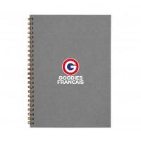 Carnet a5 coin droit personnalisable fabrique en france gris