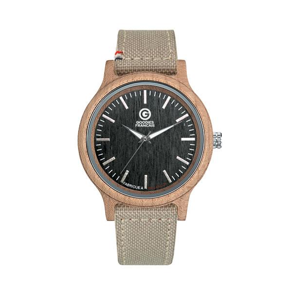 Montre fabriquee en france chailluz noir tissu